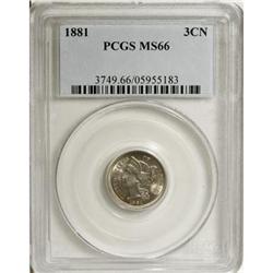 1881 3CN MS66 PCGS