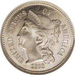 1868 3CN PR67 Cameo NGC