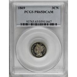 1869 3CN PR65 Deep Cameo PCGS