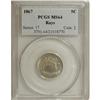 1867 5C Rays MS64 PCGS