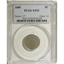 1880 5C VF25 PCGS