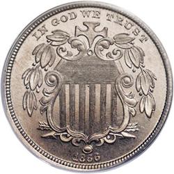 1866 5C Rays PR64 PCGS