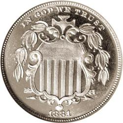 1881 5C PR67 Cameo NGC