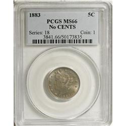 1883 5C No Cents MS66 PCGS