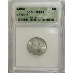 1883 5C No Cents MS67 ICG