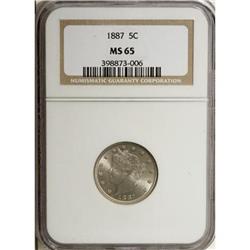 1887 5C MS65 NGC