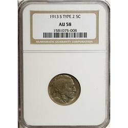 1913-S 5C Type Two AU58 NGC