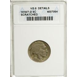 1918/7-D 5C--Scratched--ANACS. VG8 Details