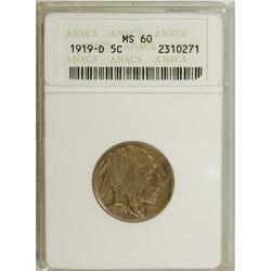 1919-D 5C MS60 ANACS