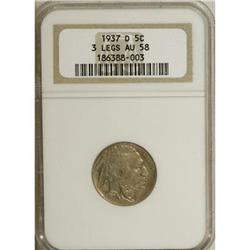 1937-D 5C Three-Legged AU58 NGC