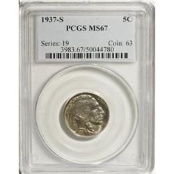1937-S 5C MS67 PCGS
