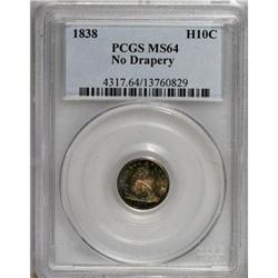 1838 H10C Large Stars, No Drapery MS64 PCGS