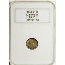 1838 H10C Large Stars, No Drapery MS65 NGC