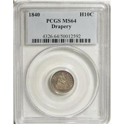 1840 H10C Drapery MS64 PCGS