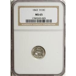 1843 H10C MS65 NGC