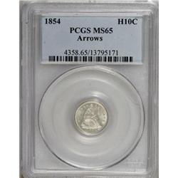 1854 H10C Arrows MS65 PCGS