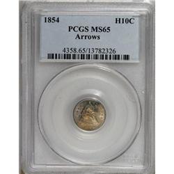 1854 H10C Arrows MS65 PCGS