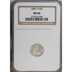 1858 H10C MS66 NGC