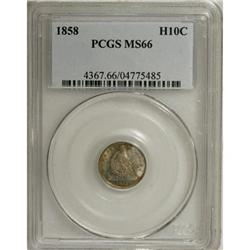 1858 H10C MS66 PCGS