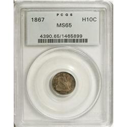 1867 H10C MS65 PCGS