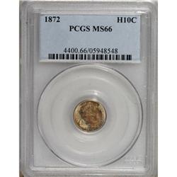 1872 H10C MS66 PCGS