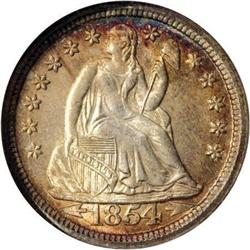 1854 10C Arrows MS67 NGC