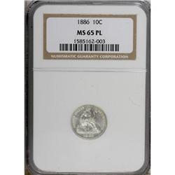 1886 10C MS65 Prooflike NGC