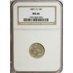 1891-O 10C MS66 NGC