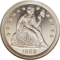 1859 10C PR66 Cameo NGC