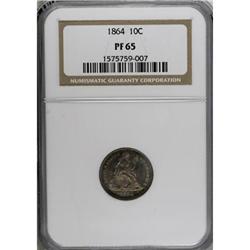 1864 10C PR65 NGC