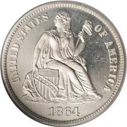 1864 10C PR66 Cameo PCGS