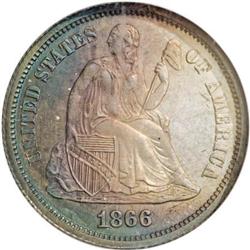 1866 10C PR68 NGC