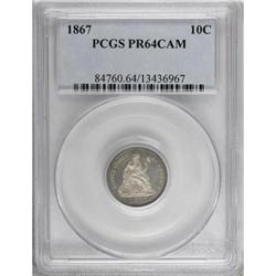 1867 10C PR64 Cameo PCGS