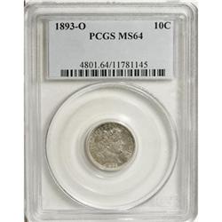 1893-O 10C MS64 PCGS