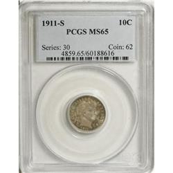 1911-S 10C MS65 PCGS