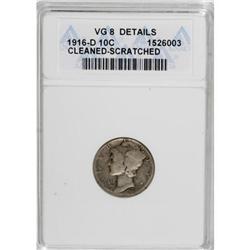 1916-D 10C VG8 Details ANACS