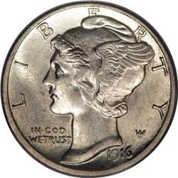 1916-D 10C MS62 Full Bands PCGS