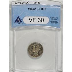 1942/1-D 10C VF30 ANACS