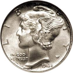 1945 10C MS66 Full Bands NGC