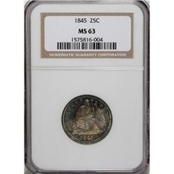 1845 25C MS63 NGC