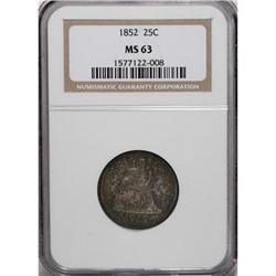 1852 25C MS63 NGC