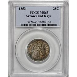 1853 25C Arrows and Rays MS63 PCGS