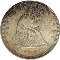 1859 25C MS64 PCGS