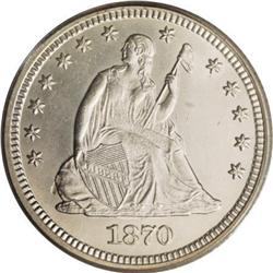 1870 25C MS63 PCGS