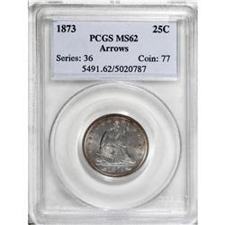 1873 25C Arrows MS62 PCGS