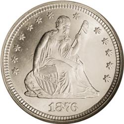 1876 25C MS66 NGC