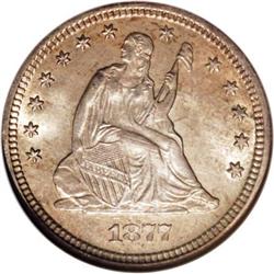 1877-S 25C Over Horizontal S MS64 NGC