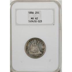 1886 25C MS62 NGC