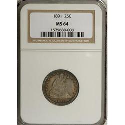 1891 25C MS64 NGC