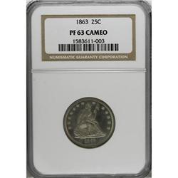 1863 25C PR63 Cameo NGC